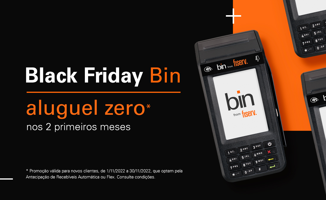 Promoção da Bin isenta aluguel de maquininhas para novos clientes na Black Friday 
